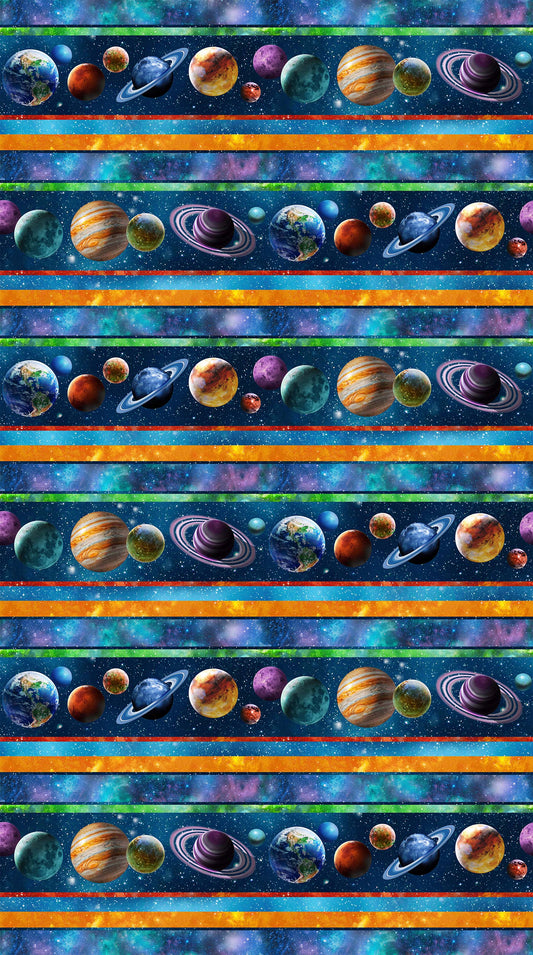 Galaxy Border Stripe: Navy Multi