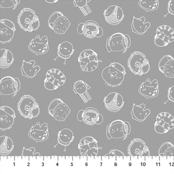 Animal Faces (Gray)